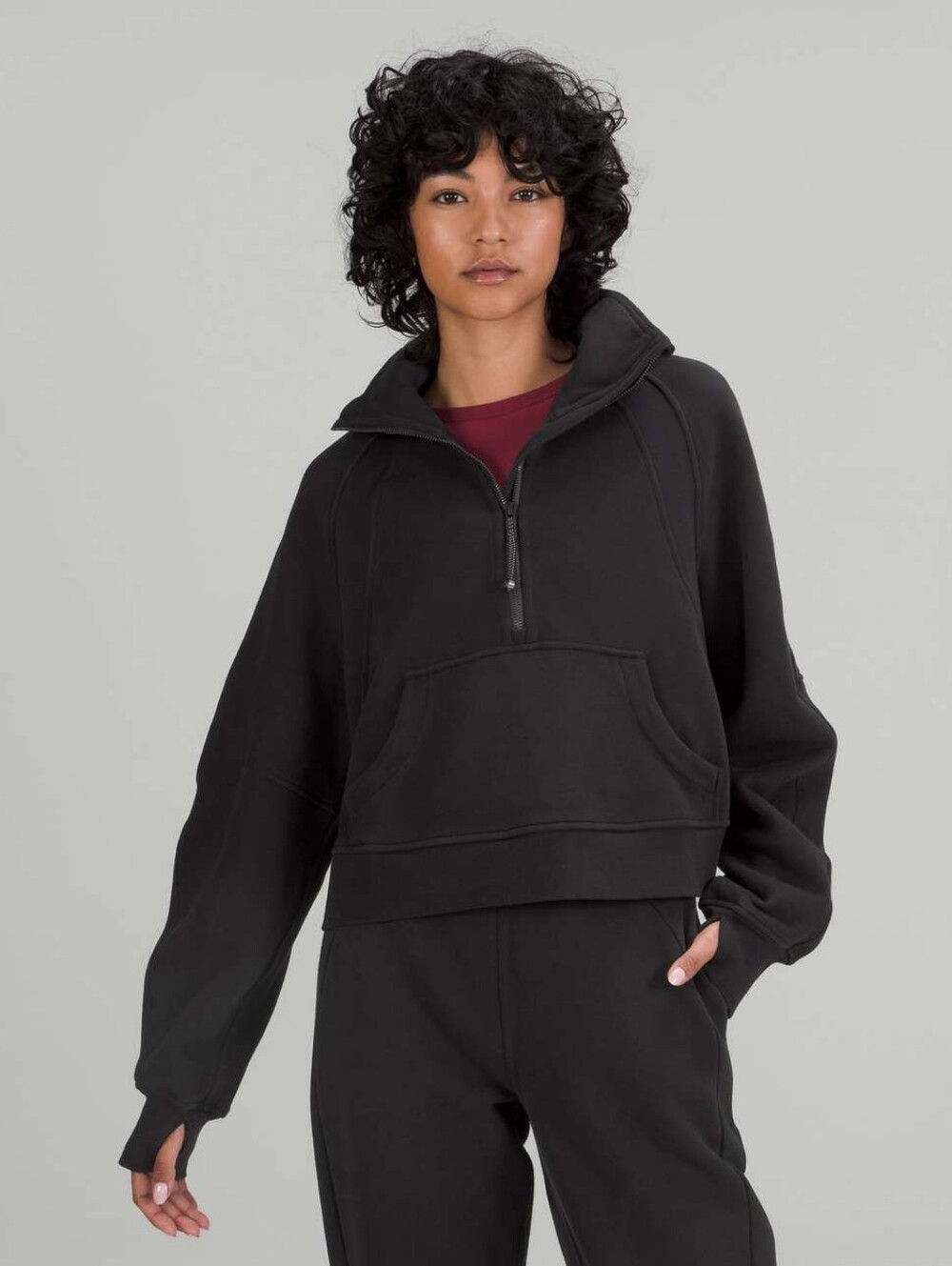 LULULEMON Scuba Oversized Funnel-Neck Half Zip Black XS/Small 2023